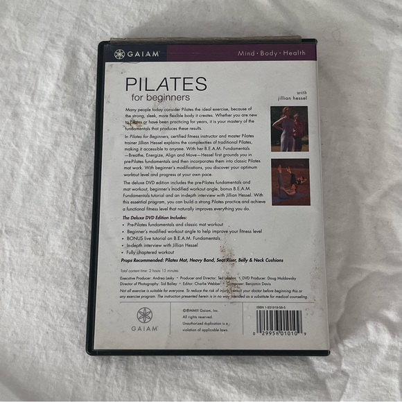 GAIAM Pilates For Beginners Deluxe Dvd Edition w/ Jillian Hessel - Picture 9 of 11
